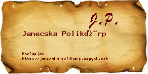 Janecska Polikárp névjegykártya